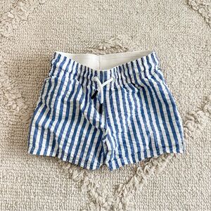 Cat & Jack Blue and White Striped High Waist Shorts